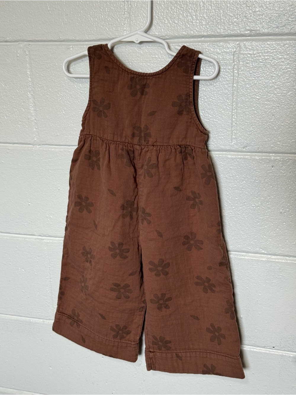 Zara Brown Floral Wide-Leg Romper